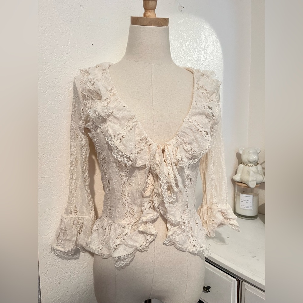 Cream Lace Top